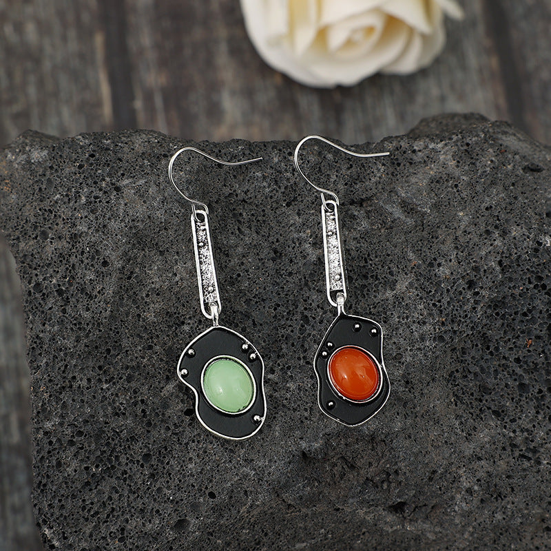Wholesale Retro Style Irregular Round Alloy Earrings Fashion Accessory for Boutique Resale