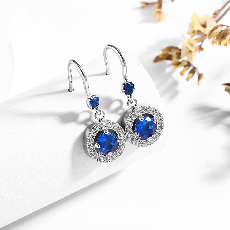 Wholesale 18K Stainless Steel Double Layer Light Luxury Micro Inlaid Zircon Earrings ACC-ES-LianYi001