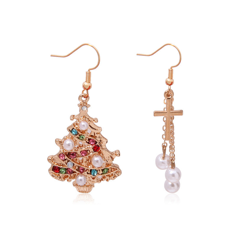 Wholesale Christmas Alloy Diamond Bell Snowflake Christmas Tree Earrings ACC-ES-Bingl004