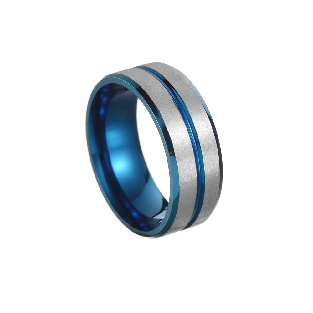 Wholesale  stainless steel men's electroplating two-color ring