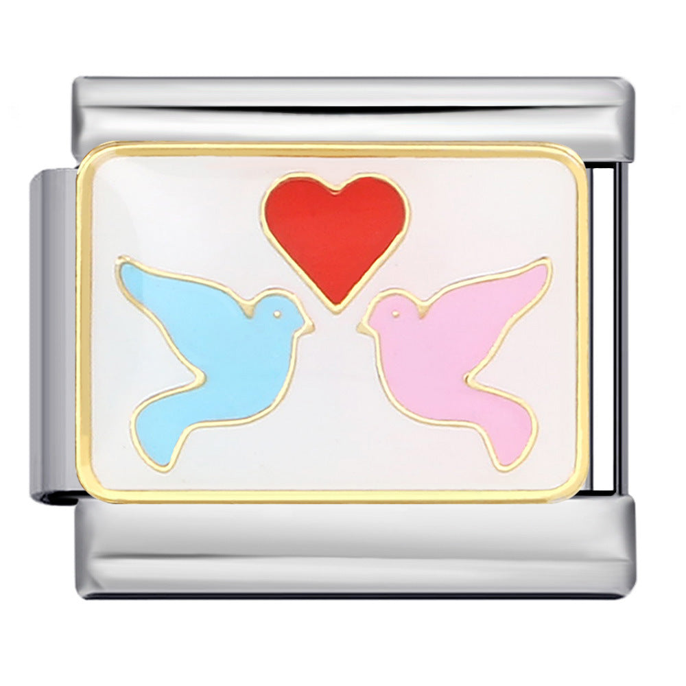 Wholesale Italian Charm Bracelet 9mm DIY Splicing Removable Oil Drop Animal Stainless Steel Composable Bracelet