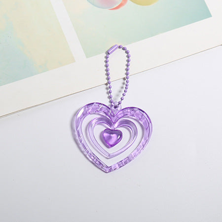 Wholesale Candy Colored Heart-shaped Acrylic Keychain Pendant ACC-KC-HuiMei006