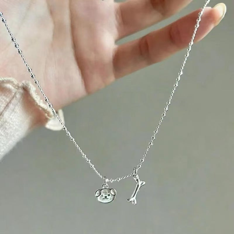 Wholesale White Snowman Button Necklace Christmas Sweater Chain