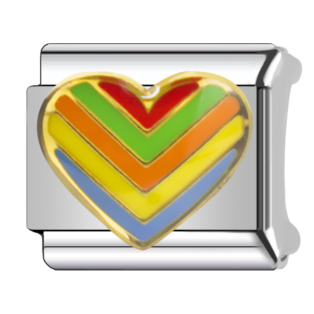 Wholesale Heart-Shaped Italian Module Bracelet Stainless Steel Dripping Oil Fashion Jewelry Accessory Gift