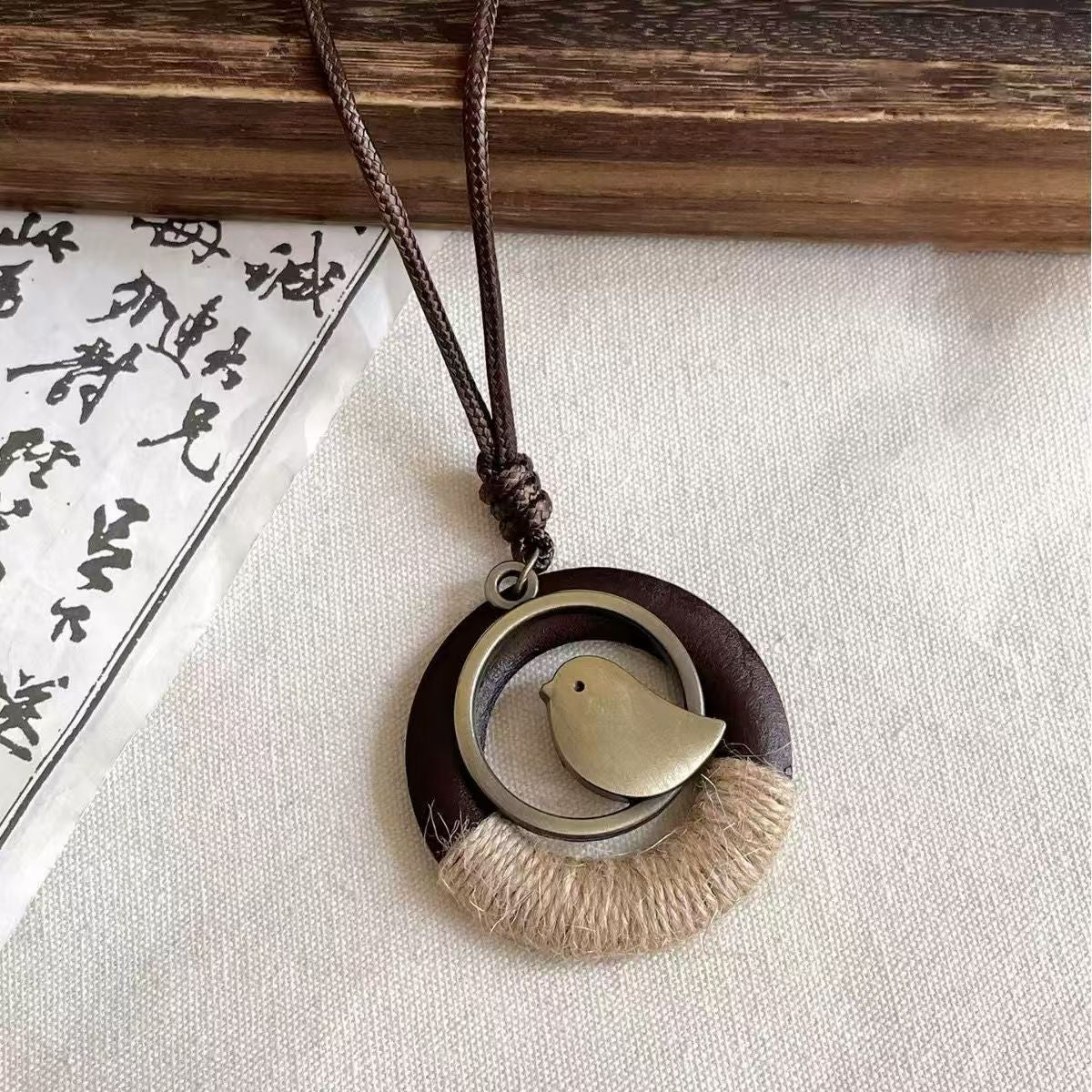 Wholesale Chinese Zen Wooden Pendant Necklace - Fashion Decorative Accent for Hanfu,  Gift Boutique Resale