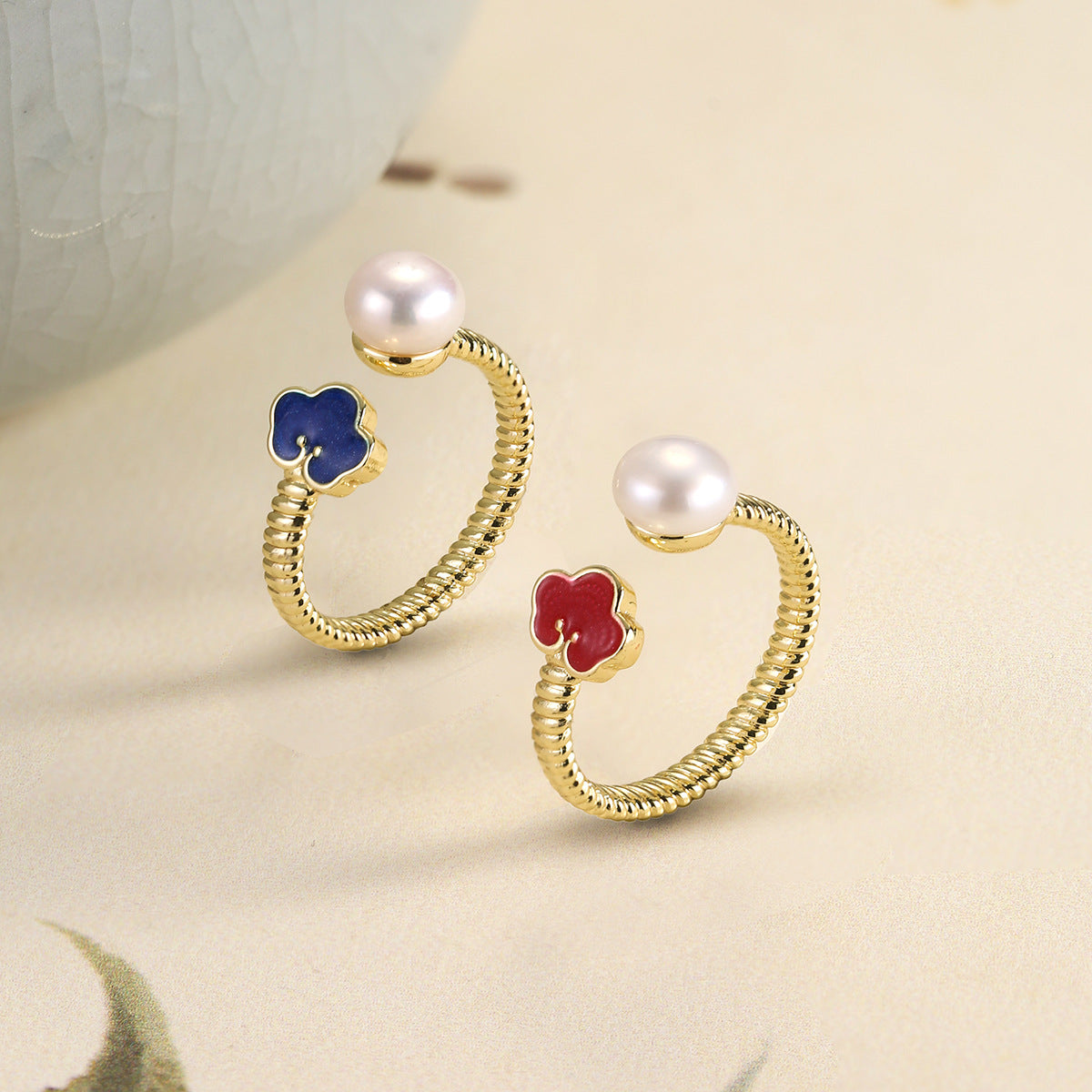 Wholesale Adjustable Opening Ring  Freshwater Pearl Ring