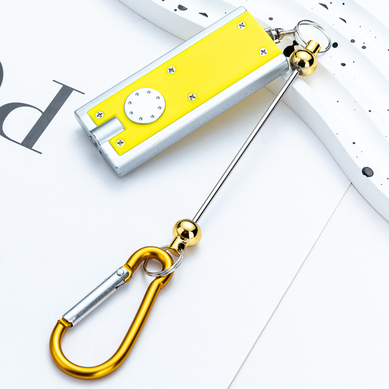 Wholesale DIY Beadable LED Mountaineering Clip Light Square Mini Flashlight Portable Flashlight Outdoor Camping Light