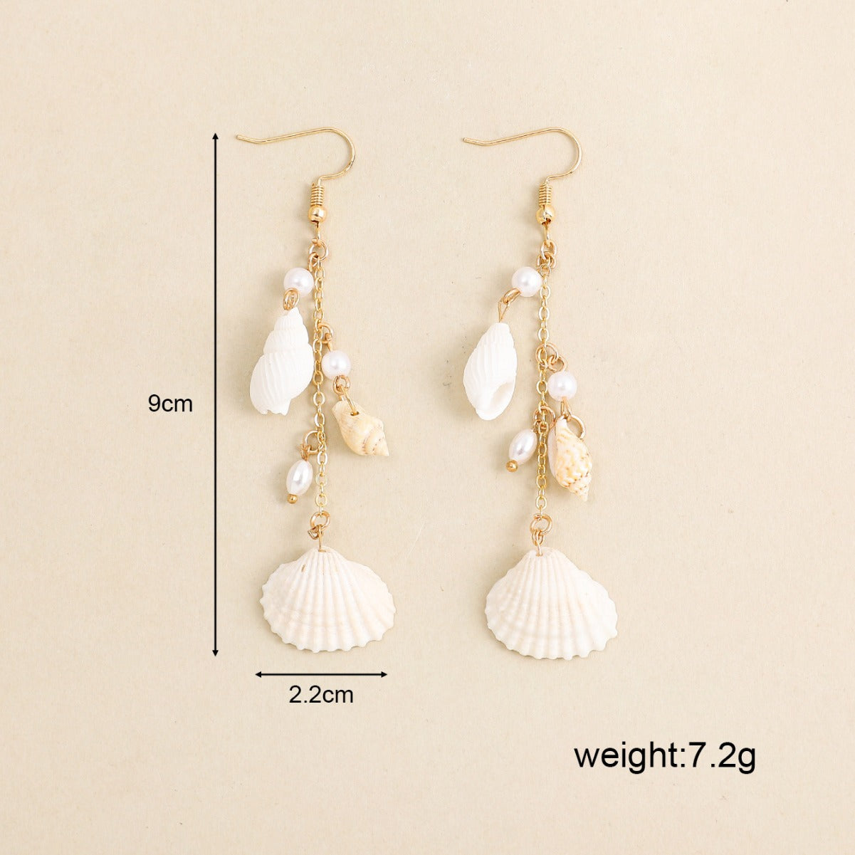 Wholesale Summer Beach Pearl Shell Conch Earrings