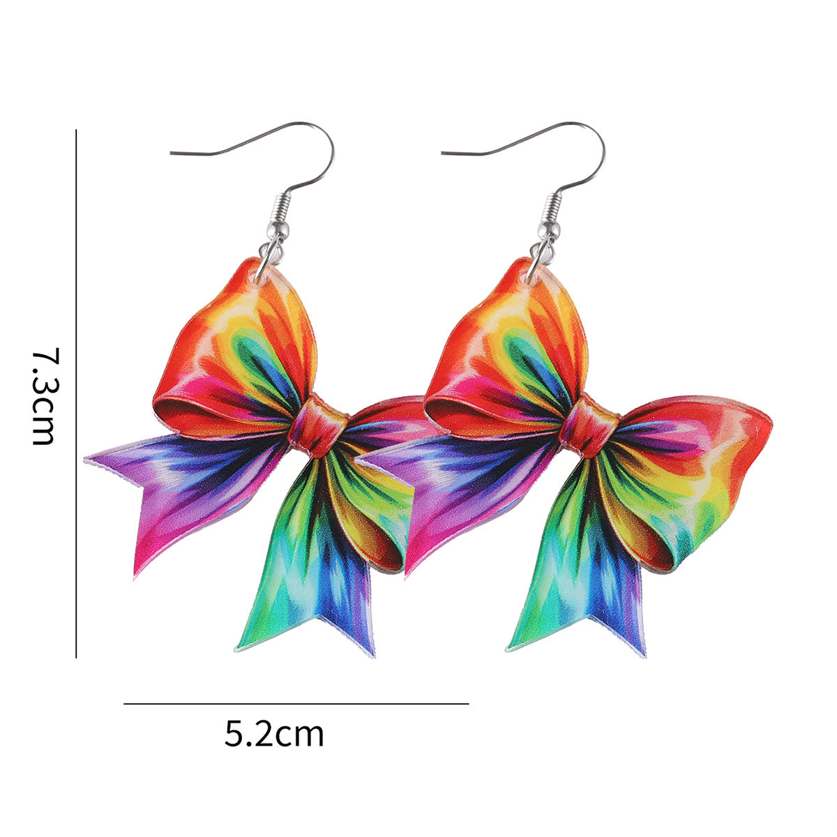 Wholesale Rainbow bow drop earrings