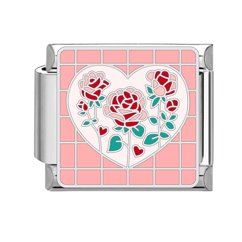 Wholesale Italian Charm Bracelet 9mm DIY Splicing Flowers Stainless Steel Composable Bracelet