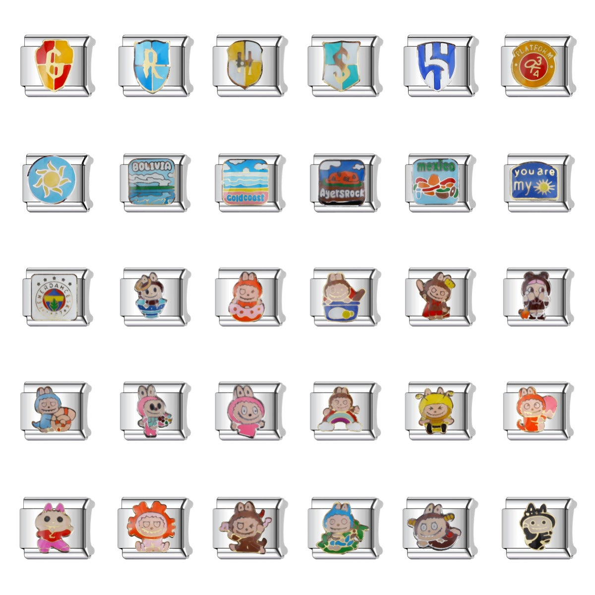 Wholesale Cartoon Stainless Steel DIY Modular Bracelet Fashion Accessory Gift