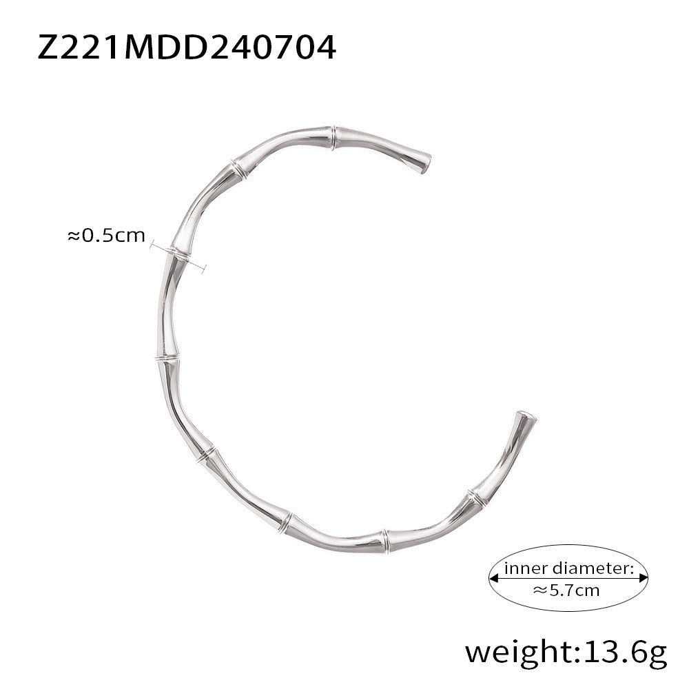 Wholesale Titanium Steel Bamboo Joint Versatile Jewelry Necklace Earrings