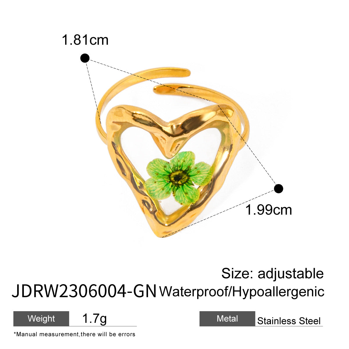 Wholesale 18k Gold Stainless Steel Sunflower Eternal Flower Rings ACC-RS-WanX003    