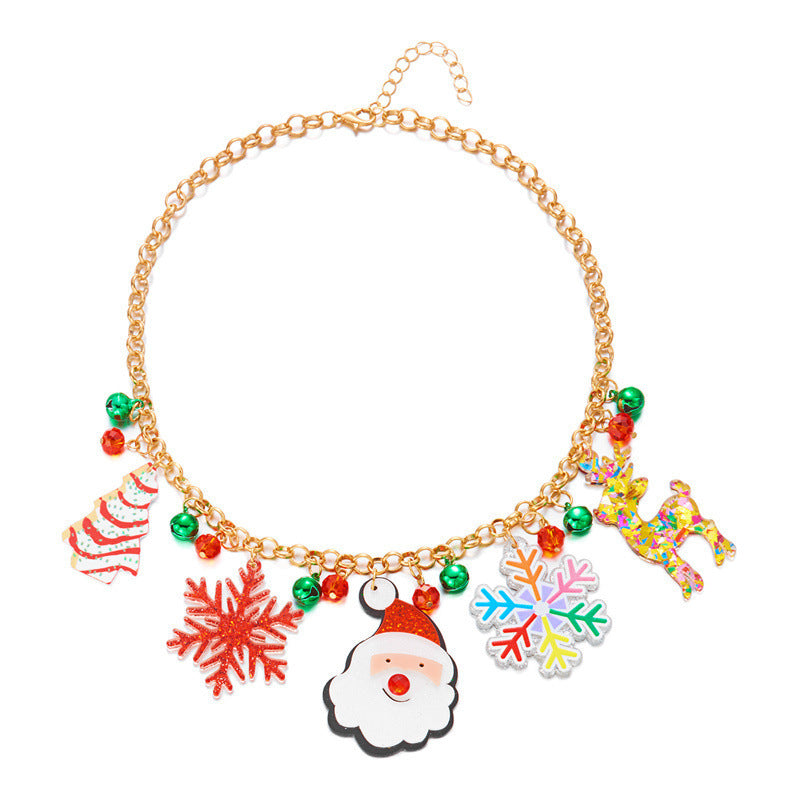 Wholesale Christmas Tree Snowflake Gingerbread Man Necklace