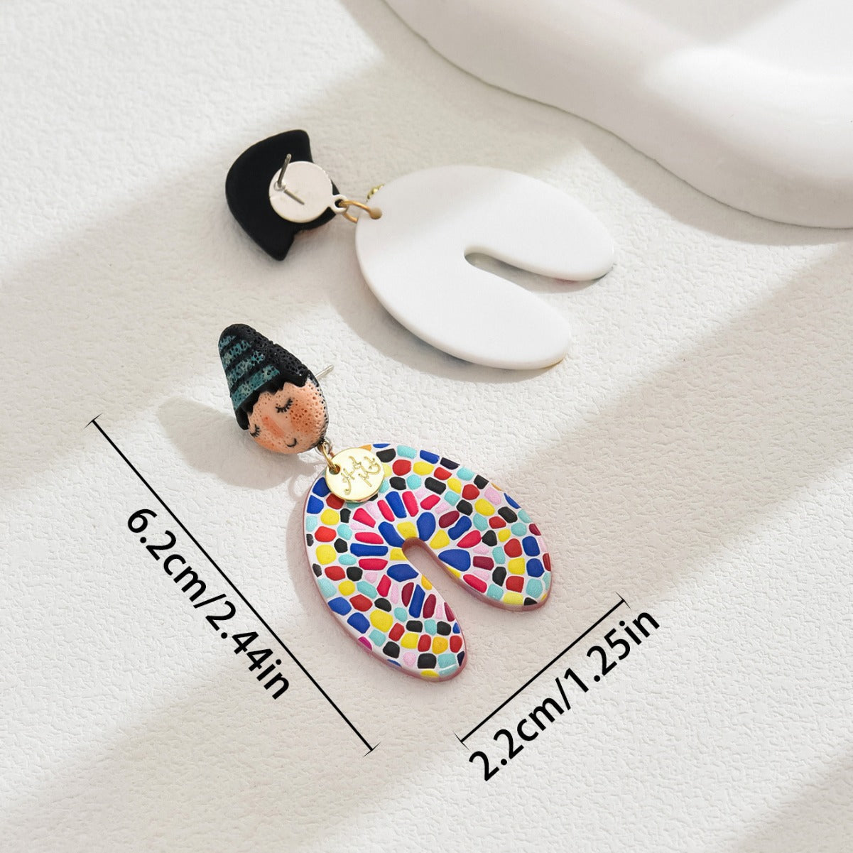 Wholesale Trendy Cartoon Indian Doll Acrylic Ear Studs Unisex Fashion Jewelry