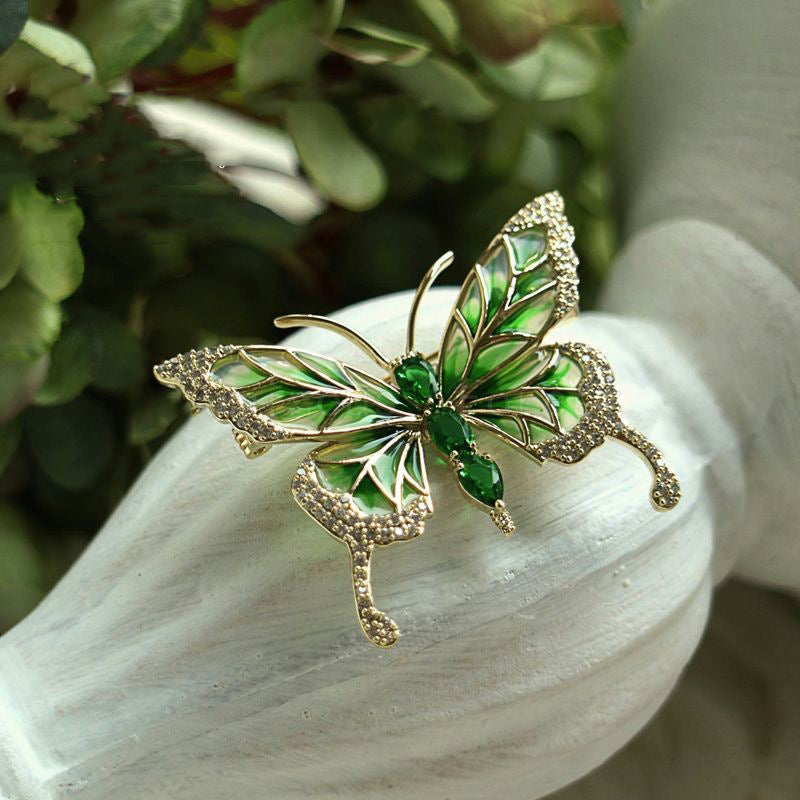 Wholesale Zircon Butterfly Brooch Colorful Oil Dropping Insect Accessories