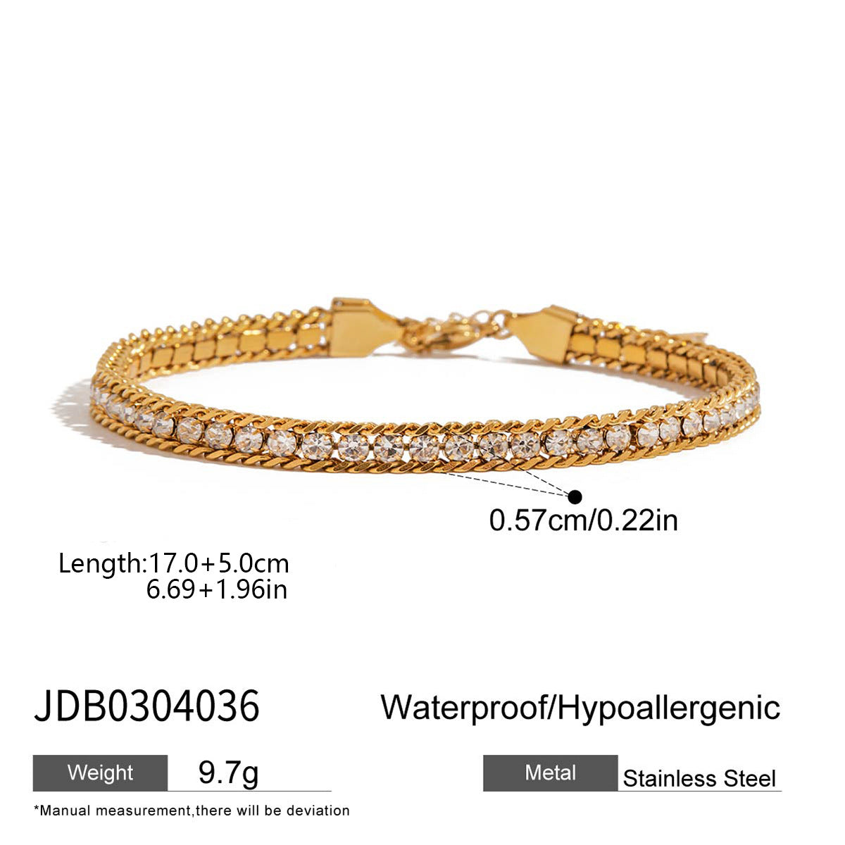 Wholesale  18K Gold Stainless Steel Paperclip Hollow Stainless Steel Bracelet