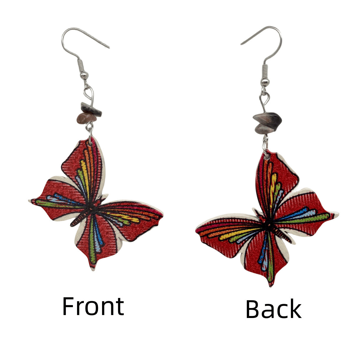 Wholesale Butterfly Wings Wood Earrings ACC-ES-FX038