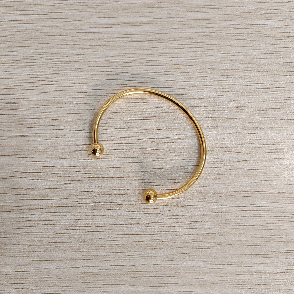 Wholesale Stainless steel ball-end open bangle