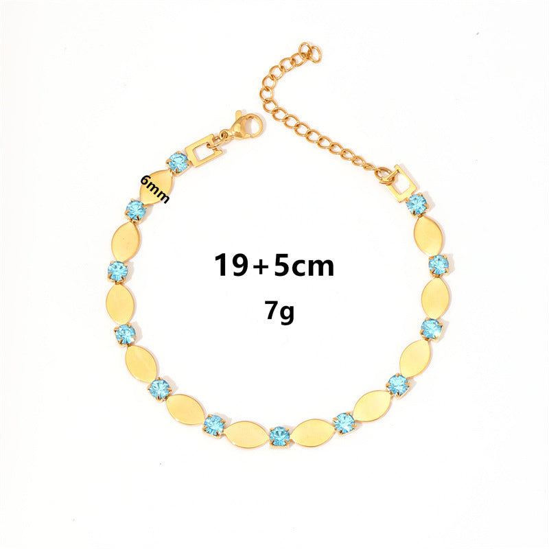Wholesale 18k Gold Plated Bracelet Cross Titanium Steel Bracelets with Diamond Zircon Love Bracelet ACC-BT-TaiYu003
