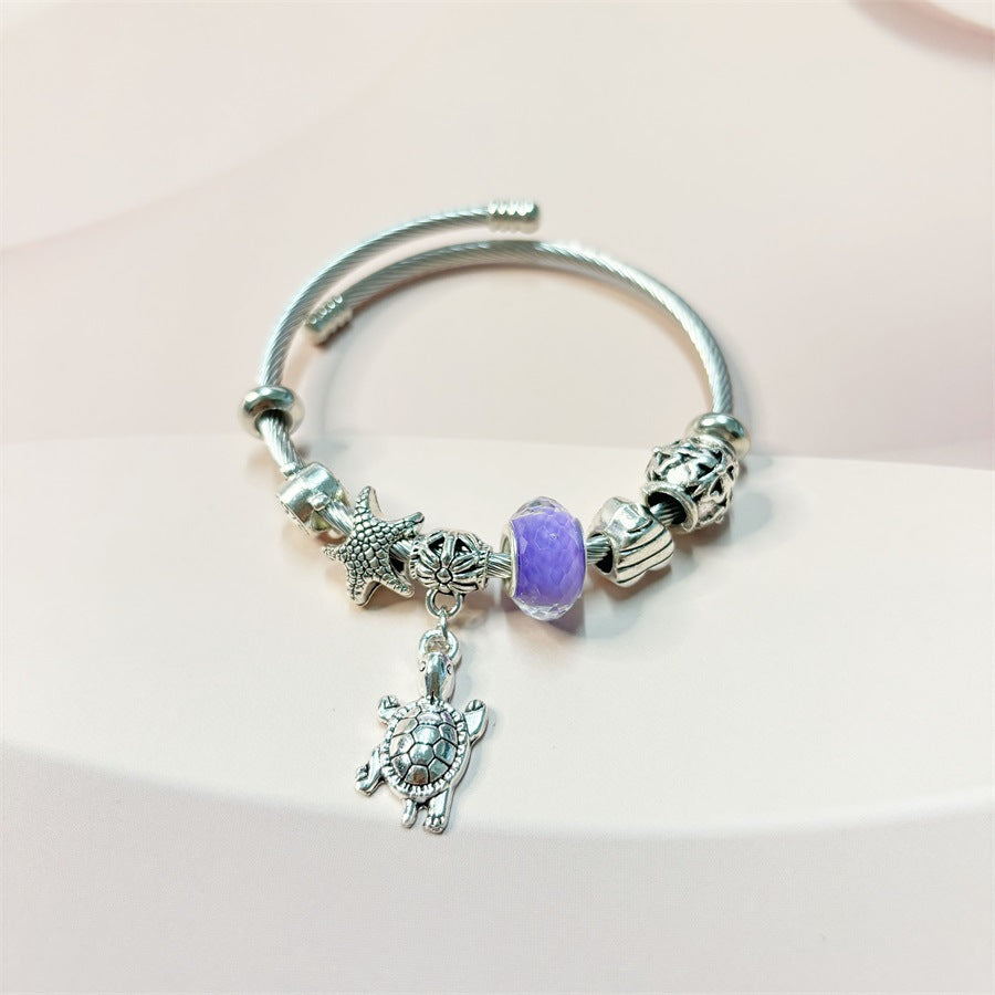 Wholesale  cartoon pendant charm bracelet stainless steel steel bracelet