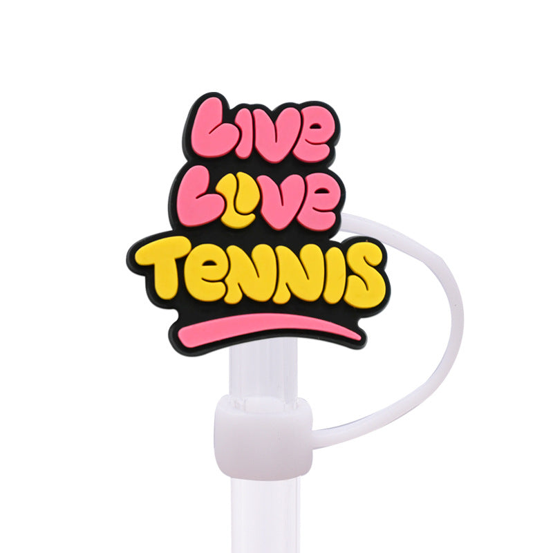 Wholesale Random 100pcs Tennis Sports Straw Cover 10MM Straw Tube Cap
