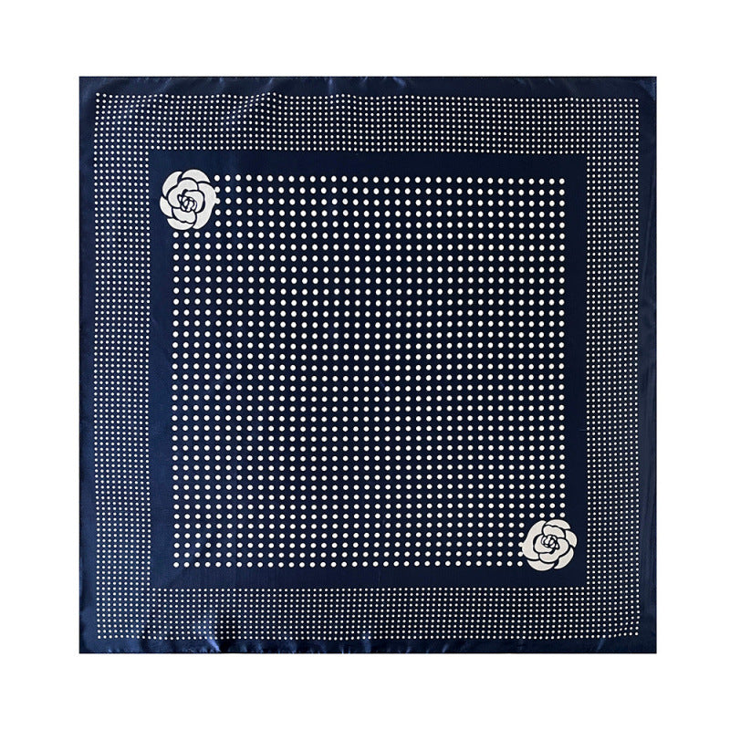 Wholesale Dot Silk Scarf 90cm Turban Silk Satin Scarf