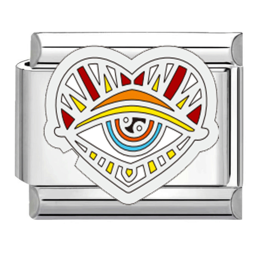 Wholesale Original Design Eye Pattern DIY Italian Charm Bracelet Titanium Steel Jewelry Making Accessory Gift Boutique Resale
