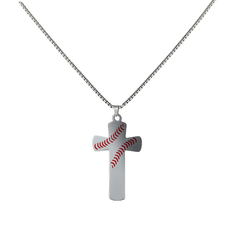 Wholesale Sports Basketball rugby stainless steel necklace