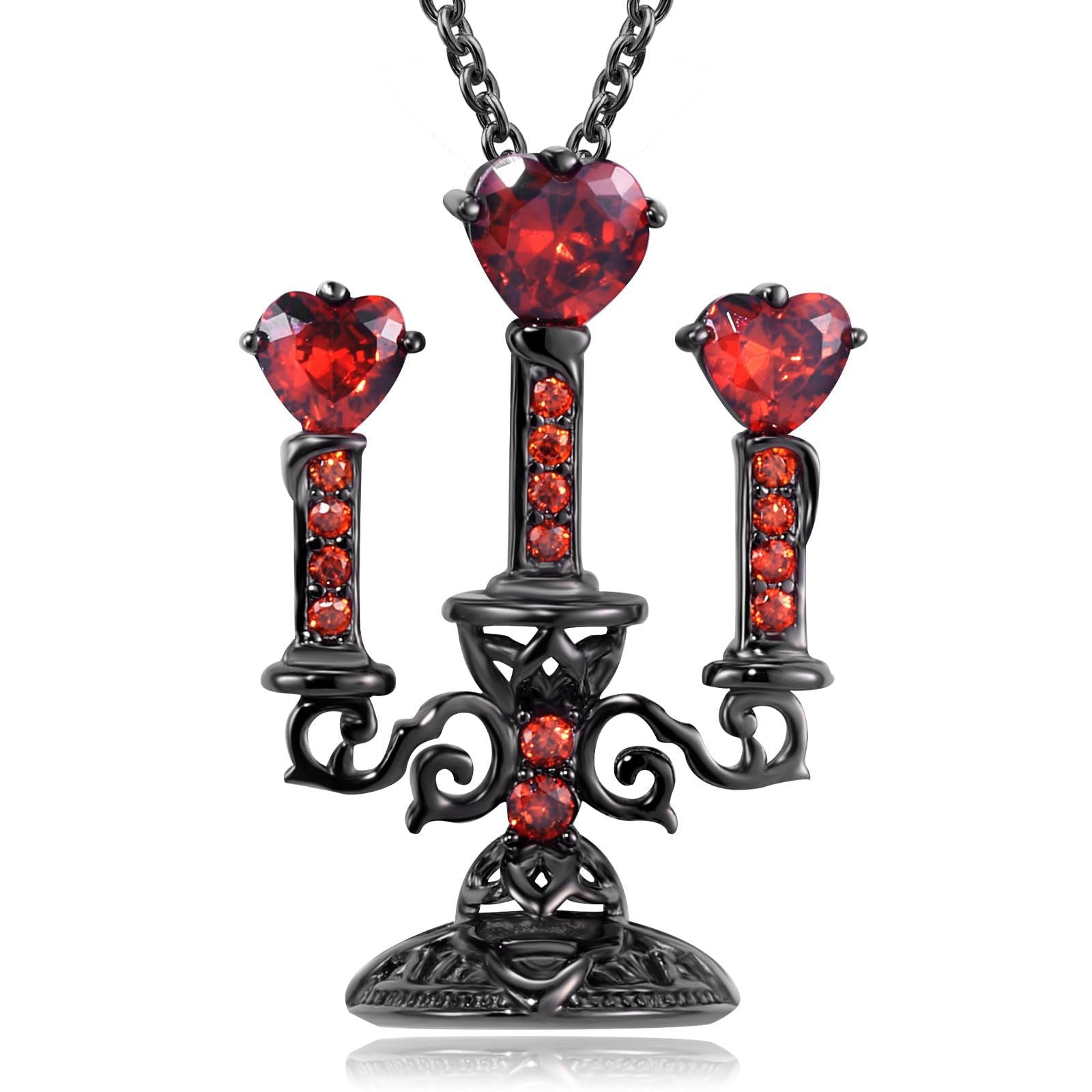 Wholesale  Retro Hollow Candlestick Clavicle Chain Gothic Heart-Shaped Diamond  Necklace
