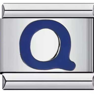 Wholesale 10pcs Italian Charm Bracelet 9mm DIY Splicing Removable Blue English Letters Stainless Steel Composable Bracelet