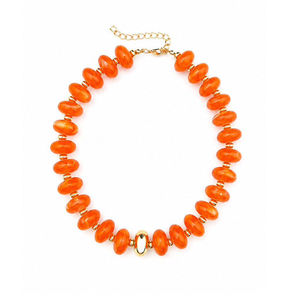 Wholesale Dopamine Color Acrylic Geometric Beaded Necklace Trendy Jewelry Gift for Women