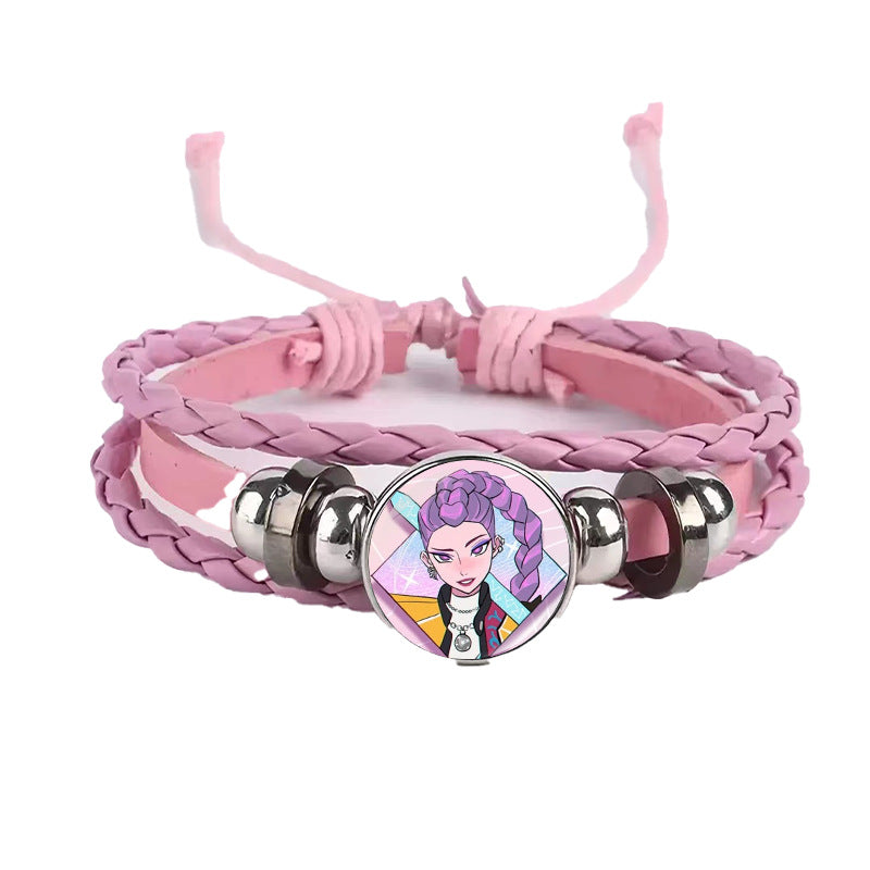 Wholesale Demon Hunter Bracelet Time Gem Bracelet Men and Women All-match Braided Black Bracelet kpop