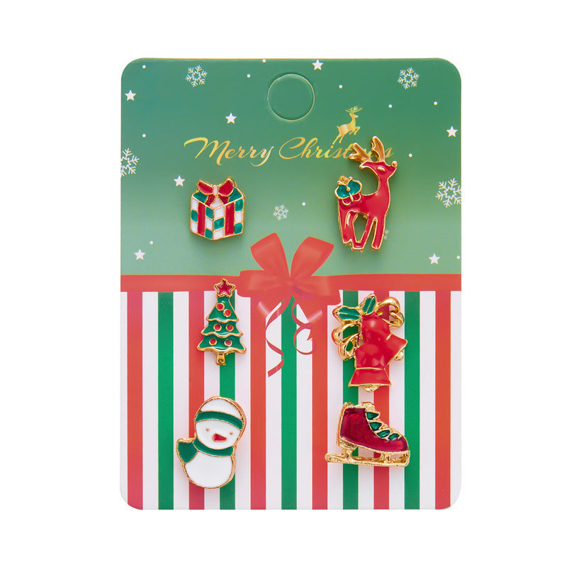 Wholesale Christmas tree wreath elk 6 pack brooch