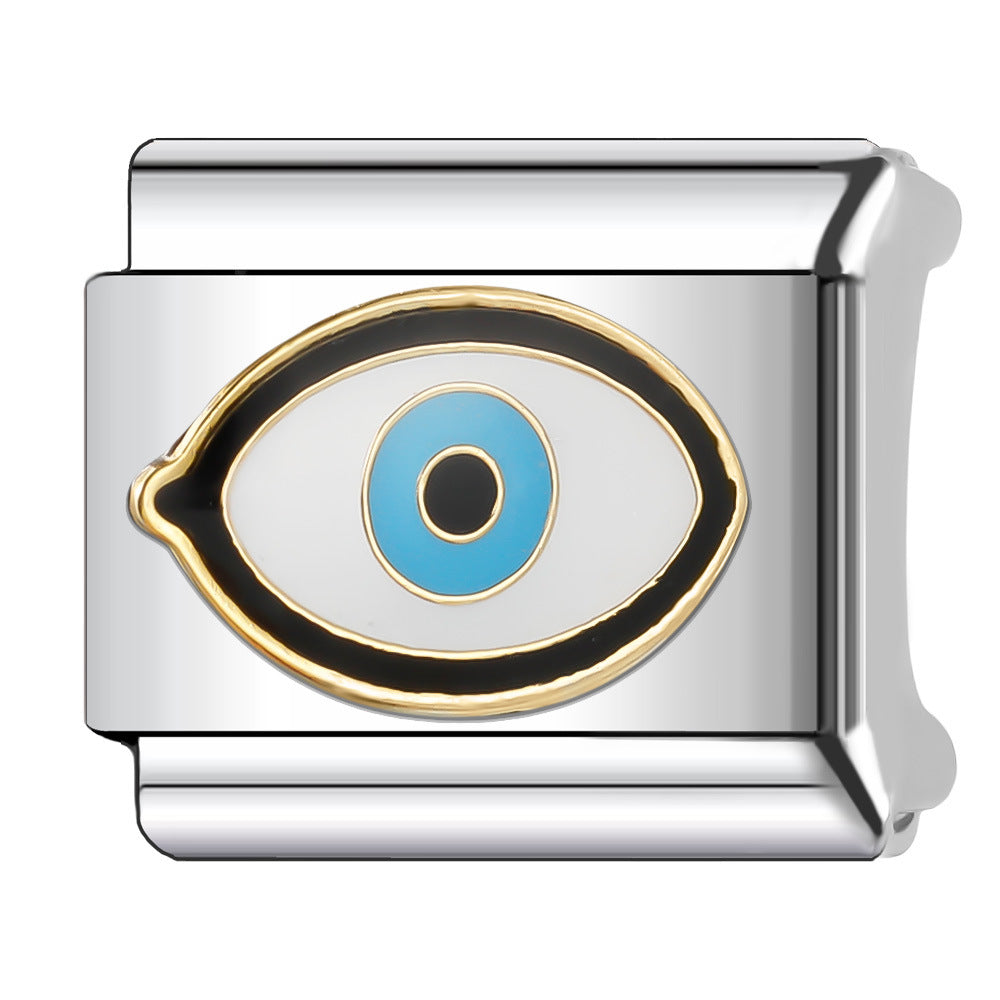 Wholesale Italian Charm Bracelet 9mm DIY Splicing Creative Eye Series Stainless Steel Composable Bracelet