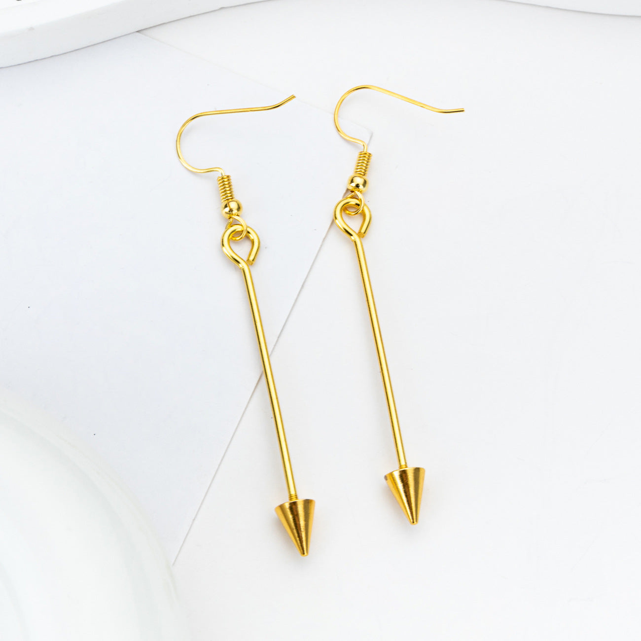 Wholesale DIY Beaded Awl Metal Earrings