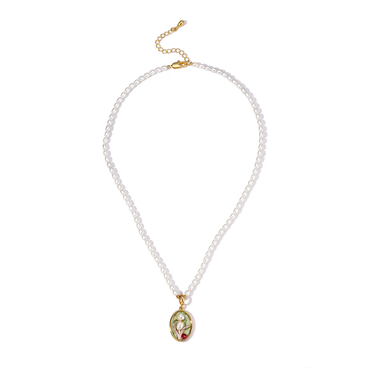 Wholesale Middle  Oil Painting Pearl Necklace Light Luxury Necklace