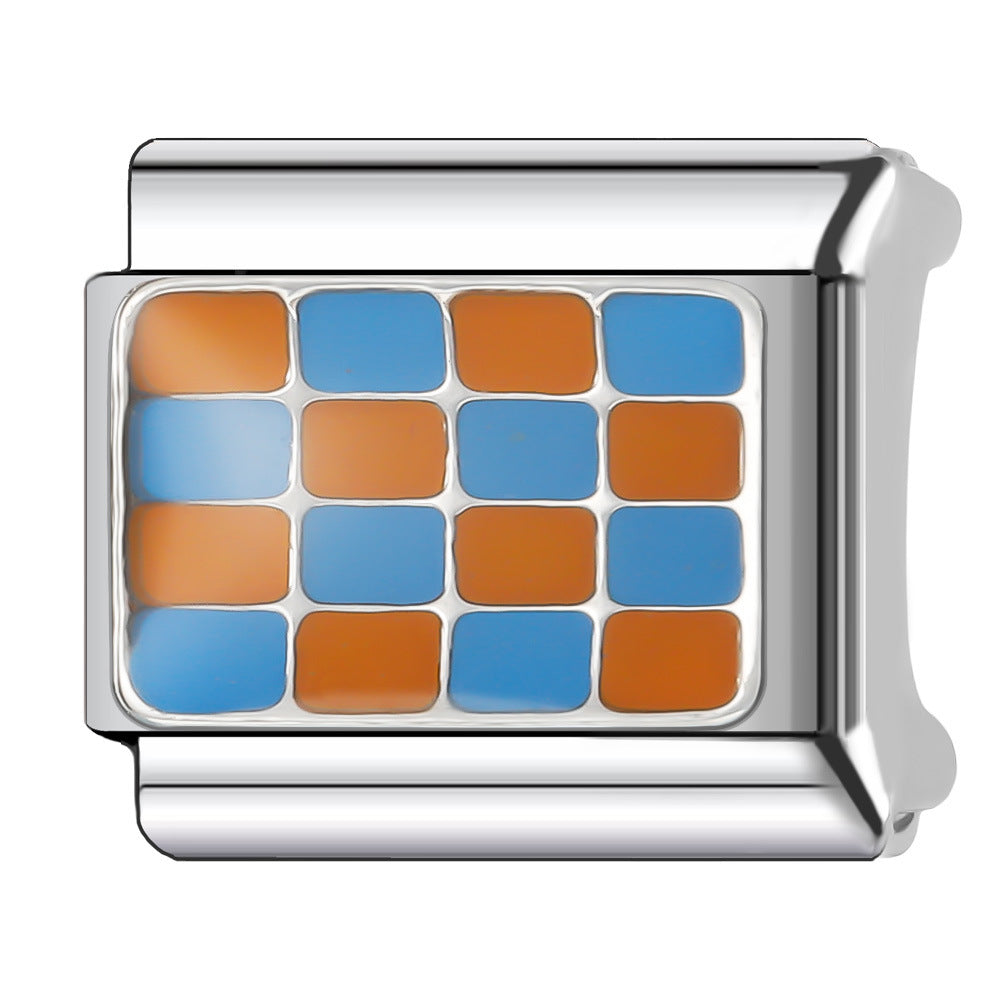 Wholesale Italian Charm Bracelet 9mm DIY Splicing Versatile Grid Series Stainless Steel Composable Bracelet