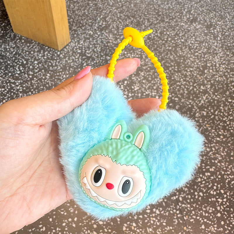 Wholesale Cute Bunny Heart Shaped Plush Ball Keychain ACCVIP-KC-Sanhe002