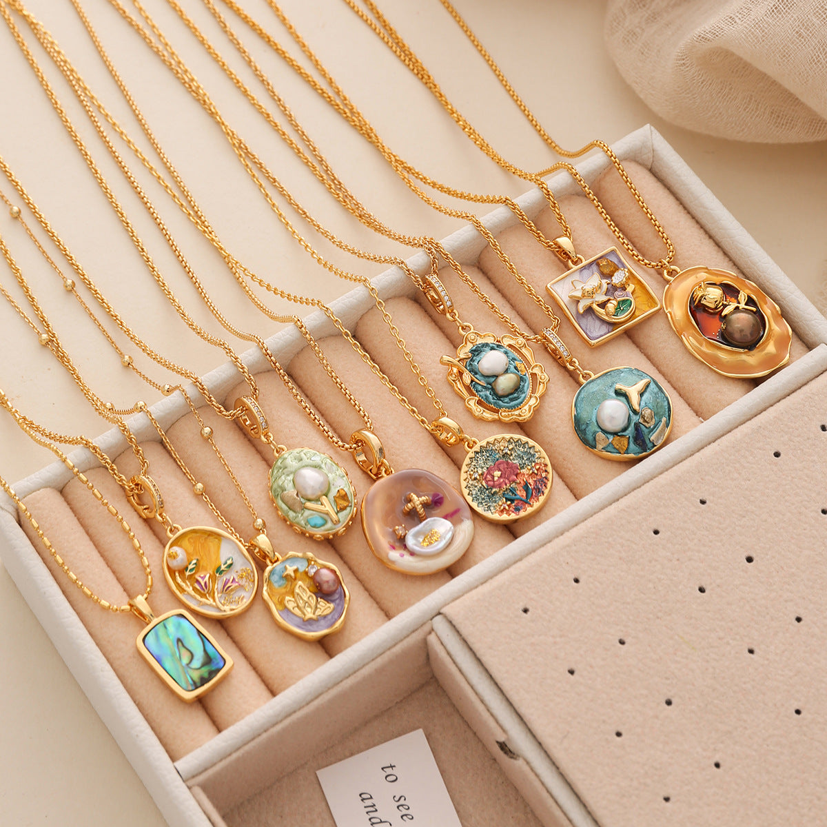 Wholesale  Oil Painting Necklace Light Luxury  Collarbone Chain