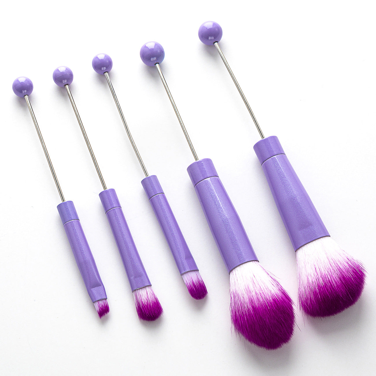 Wholesale Beadable 5-piece DIY Beaded Makeup Brush Set Beauty Tools