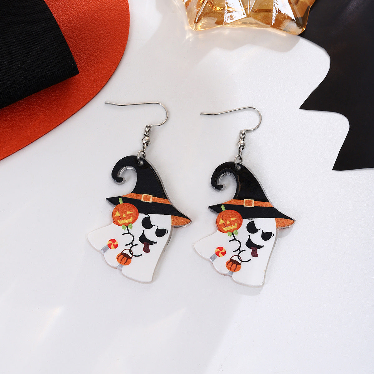 Wholesale  personality funny pumpkin cat earrings
