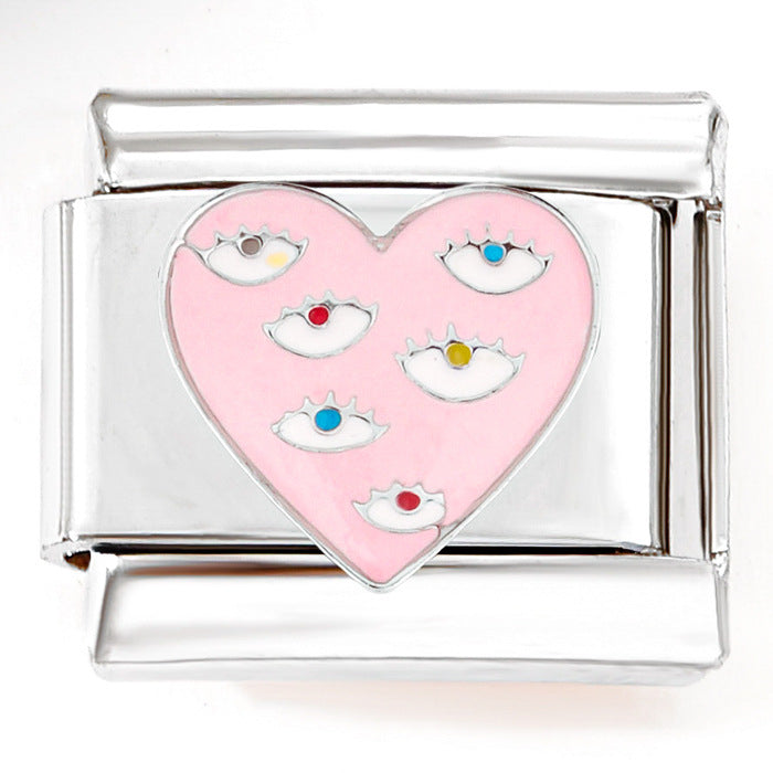 Wholesale Italian Charm Horus Eye Stainless Steel Patchwork Bracelet