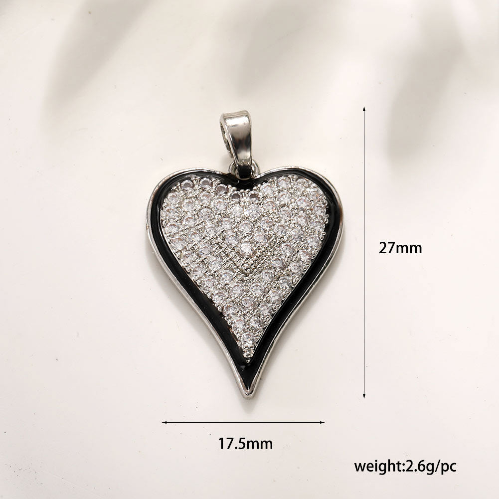 Wholesale Ins Style Star Heart Pendant,  Copper with Zircon,  DIY Jewelry Accessory