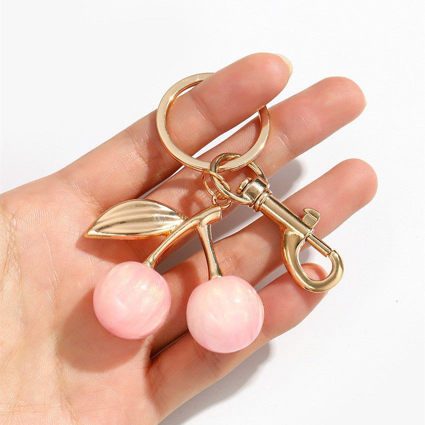 Wholesale Pastoral Red Cherry Keychain Fruit Cherry  Keychain