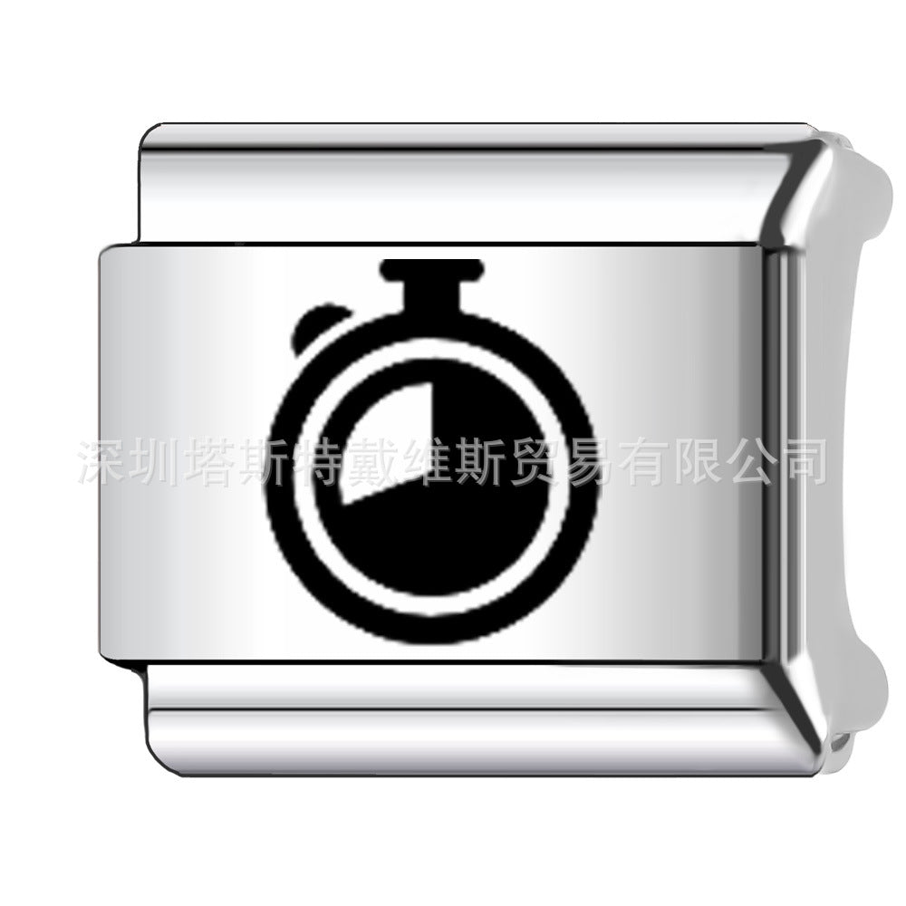 Wholesale 9mm Italian Charm Starter Bracelets DIY square Single Section Creative Stainless Steel Composable Bracelet