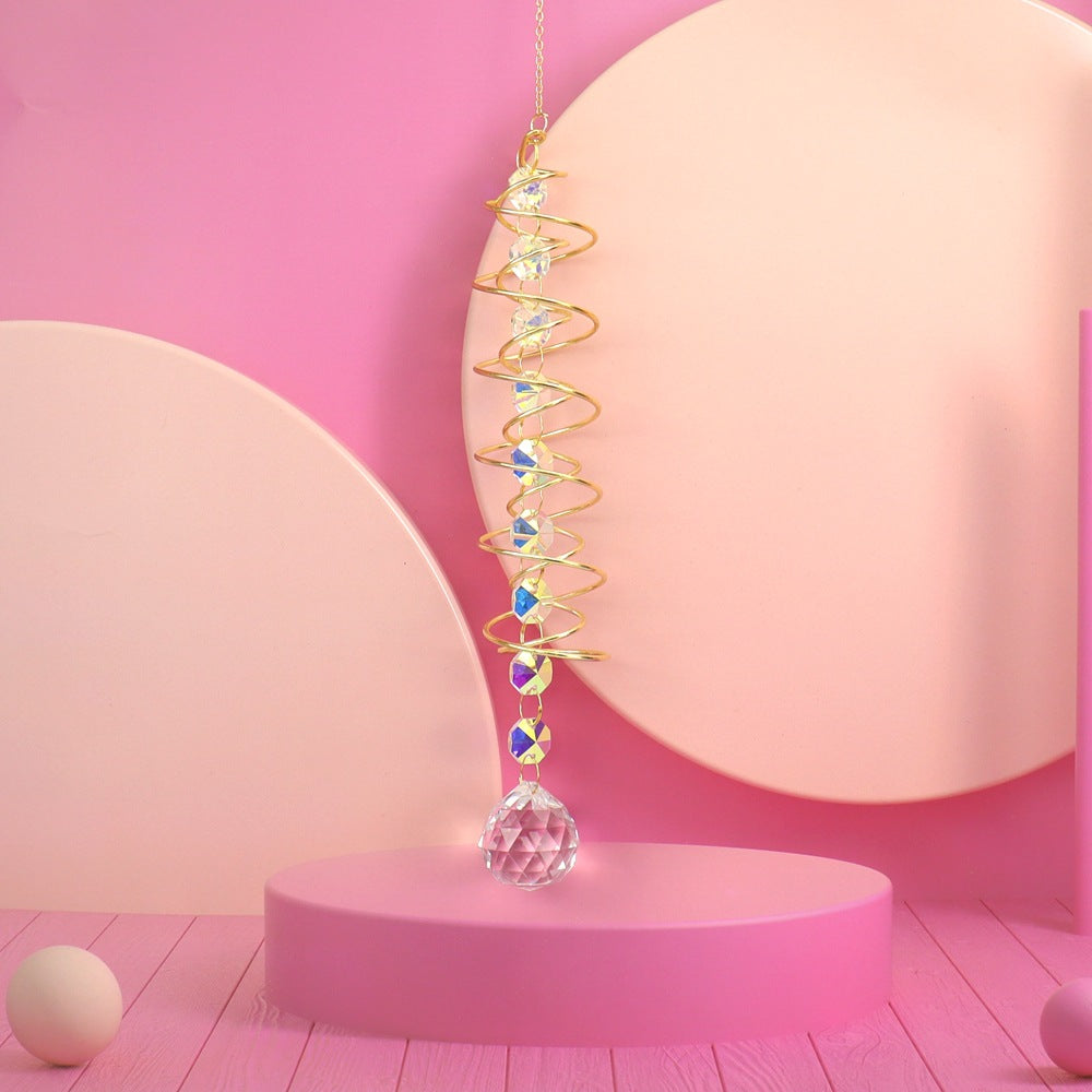 Wholesale Spiral Rotator Sun Catcher Crystal Wind Chime