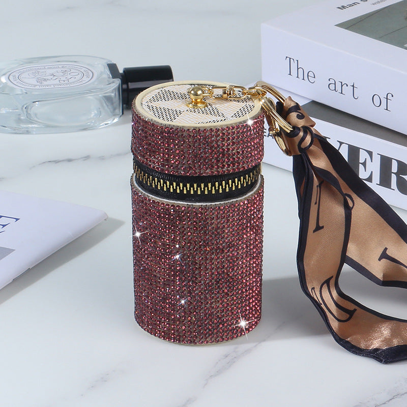 Wholesale Leather Diamond Lipstick Coin Purse Keychains ACC-KC-RuiJie003