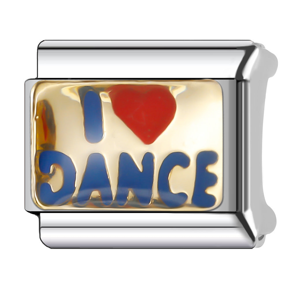 Wholesale Italian Charm Bracelet 9mm DIY Splicing Creative Pattern Stainless Steel Composable Bracelet