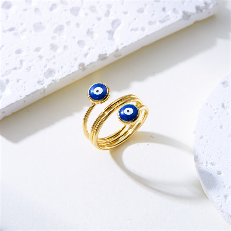 Wholesale Turkish Blue Eye Devil' s Eye Adjustable Ring
